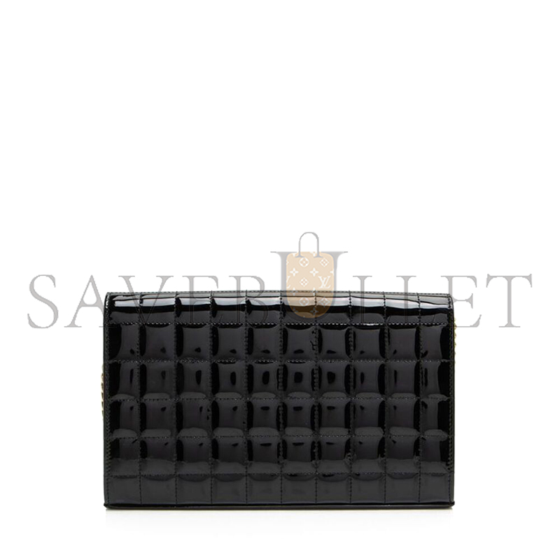 YSL LAMBSKIN CASSANDRE CHAIN WALLET IN PATENT LEATHER 743346 (23*14*3cm)